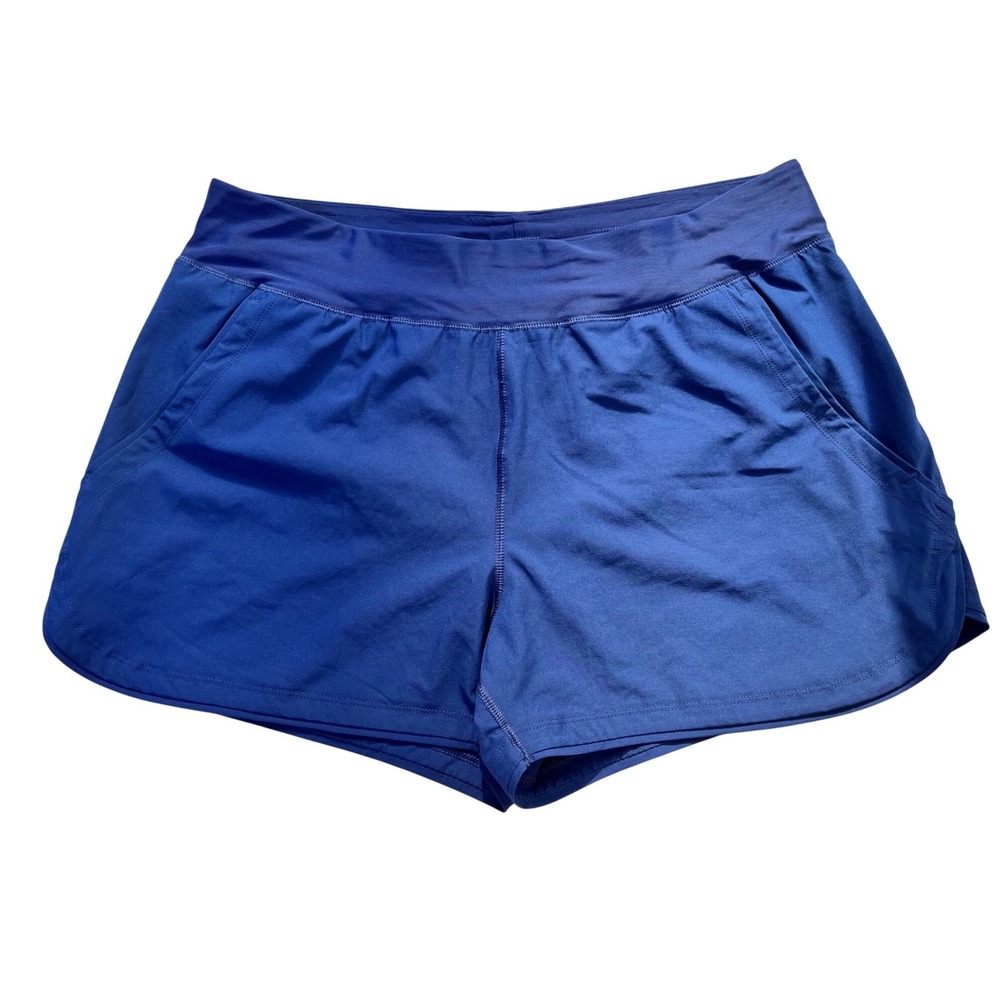 Lands End Navy Blue UPF 50 Swim Shorts w/ Liner Womens sz 14 Active Beach - Picture 1 of 8
